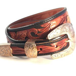 Vintage Tony Lama Floral Leather Belt